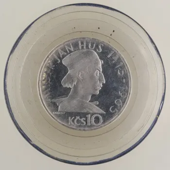 Sběratelství 10 Kčs 1965 - Mistr Jan Hus, PROOF, původní etue