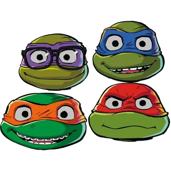 Karnevalová maska Papírové masky Želvy Ninja 6ks
