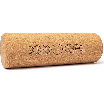 Pěnový válec Korkový válec na jógu - Fáze měsíce velikost 30*10 cm, 100% recyklovatelný korek, symboly fáze měsíce