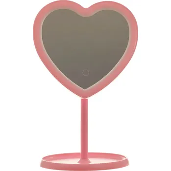 Kosmetické zrcátko Kosmetické zrcátko s LED osvětlením Danielle Beauty Heart Mirror 30 x 20 cm DC1350HRTP růžová 30X
