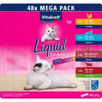 Pamlsek pro kočku Vitakraft Cat Liquid-Snack multipack - 48 x 15 g (Mix 2)