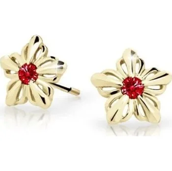 Náušnice Cutie Jewellery Dětské kytičkové náušnice ze žlutého zlata C2238-30-X-1 červená + 2 měsíce na vrácení zboží