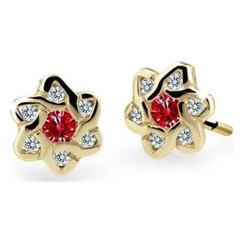 Náušnice Cutie Jewellery Zlaté dětské náušnice C2149-30-X-1 červená + 2 měsíce na vrácení zboží