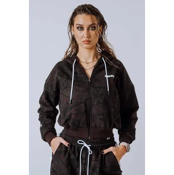 Dámská mikina NEBBIA Mikina na zip s kapucí POWER camo tmavá M