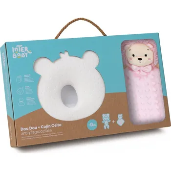 usínáček Interbaby Ergonomický polštářek + přítulka růžový