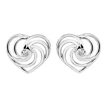 Módní doplněk Silver Cat Romantické stříbrné náušnice Srdíčka SC455 + 2 měsíce na vrácení zboží