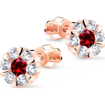 Náušnice Cutie Diamonds Skvostné náušnice z růžového zlata s rubíny a diamanty DZ8039-30-RU-X-4 + 2 měsíce na vrácení zboží