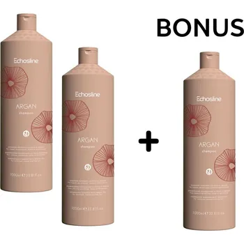 Šampon AKCE: 2+1 Echosline New Argan Shampoo - šampon pro oslabené a chemicky ošetřované vlasy, 1000 ml