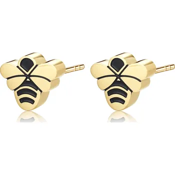 Módní doplněk S`Agapõ Krásné pozlacené náušnice včelky CLICK SCK153 + 2 měsíce na vrácení zboží