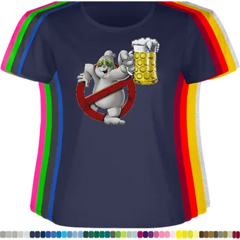 Dámské tričko damske-levne-bavlnene-tricko-digitalni-potisk-duch-pivo Barva: Navy - tmavě modrá, velikost: M