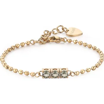 Náramek S'Agapõ Pozlacený kuličkový náramek se zelenými zirkony Dazzly SDZ26 + 2 měsíce na vrácení zboží