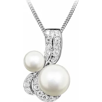 Módní doplněk Silver Cat Okouzlující náhrdelník s perlami a zirkony SC422 (řetízek, přívěsek) + 2 měsíce na vrácení zboží