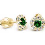 Cutie Diamonds Luxusní náušnice ze žlutého zlata se smaragdy a diamanty DZ60167-30-SM-X-1 + 2 měsíce na vrácení zboží