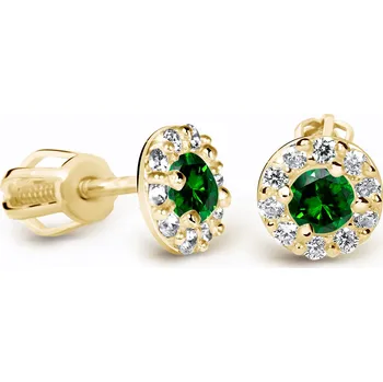 Náušnice Cutie Diamonds Luxusní náušnice ze žlutého zlata se smaragdy a diamanty DZ60167-30-SM-X-1 + 2 měsíce na vrácení zboží