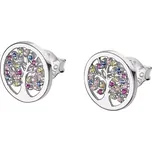 Lotus Silver Třpytivé stříbrné náušnice pro ženy se zirkony Strom života LP1890-4/1 + 2 měsíce na vrácení zboží