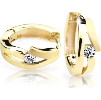 Náušnice Cutie Diamonds Slušivé kruhové náušnice ze žlutého zlata s brilianty DZ6483-2026-80-00-X-1 + 2 měsíce na vrácení zboží