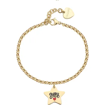 Náramek S'Agapõ Ocelový pozlacený náramek s přívěskem Sister Be My Family SBY036 + 2 měsíce na vrácení zboží