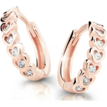 Náušnice Cutie Diamonds Dětské kruhové náušnice z růžového zlata s brilianty C3341-10-10-X-4-D + 2 měsíce na vrácení zboží