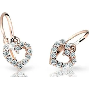 Náušnice Cutie Diamonds Dětské náušnice z růžového zlata Srdíčka s brilianty DC2157-10-00-X-4 + 2 měsíce na vrácení zboží