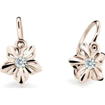 Náušnice Cutie Diamonds Dětské náušnice z růžového zlata Kytičky s diamanty C2238-10-10-X-4-D + 2 měsíce na vrácení zboží