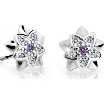 Náušnice Cutie Jewellery Dětské náušnice z bílého zlata C2210-30-X-2 fialová + 2 měsíce na vrácení zboží