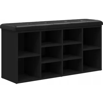 Botník Lavice s botníkem 835111 102 x 32 x 50 cm černá