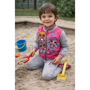 Setino Dívčí tepláková souprava L.O.L. panenky v kruzích šedá Šedá, Velikost: 110 110