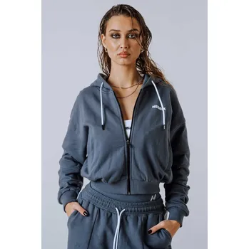 Dámská mikina NEBBIA Mikina na zip s kapucí POWER šedá XS