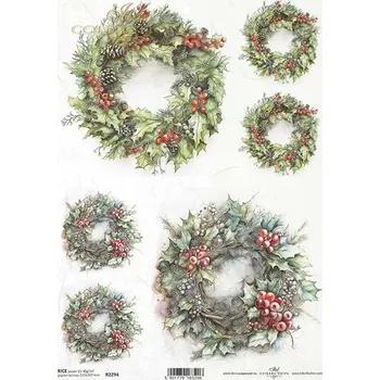 Umělecký papír Rýžový papír na decoupage ITD - Věnce podzimní - R2294