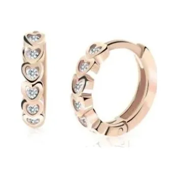 Náušnice Cutie Diamonds Dětské kruhové náušnice z růžového zlata s brilianty C3339-10-10-X-4-D + 2 měsíce na vrácení zboží