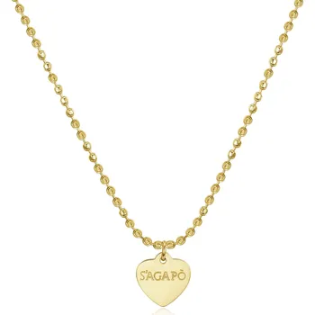 Módní doplněk S'Agapõ Pozlacený náhrdelník srdce Happy SHAC43 + 2 měsíce na vrácení zboží