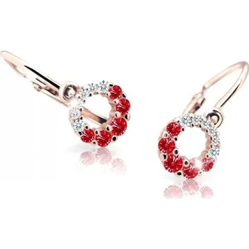 Náušnice Cutie Jewellery Dětské náušnice z růžového zlata C2154-10-X-4 červená + 2 měsíce na vrácení zboží