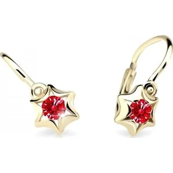 Náušnice Cutie Jewellery Zlaté dětské náušnice C2159-10-X-1 červená + 2 měsíce na vrácení zboží