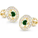 Cutie Diamonds Jedinečné náušnice ze žlutého zlata se smaragdy a diamanty DZ6413-1988-30-SM-X-1 + 2 měsíce na vrácení zboží