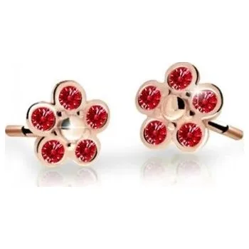 Náušnice Cutie Jewellery Dětské kytičkové náušnice z růžového zlata C2744-30-X-4 červená + 2 měsíce na vrácení zboží