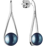 Silvego Luxusní stříbrné náušnice s pravou černou perlou GRP20222EB + 2 měsíce na vrácení zboží