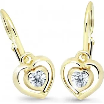 Náušnice Cutie Diamonds Dětské náušnice ze žlutého zlata Srdce s brilianty DC2752-10-10-X-1 + 2 měsíce na vrácení zboží