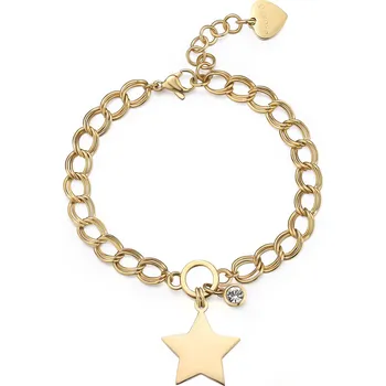 Náramek S'Agapõ Výrazný pozlacený náramek Hvězda My love SYL24 + 2 měsíce na vrácení zboží