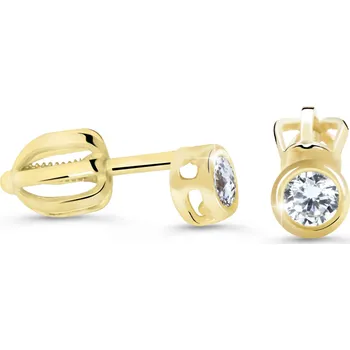 Náušnice Cutie Diamonds Minimalistické peckové náušnice ze žlutého zlata s brilianty DZ62231-30-00-X-1 + 2 měsíce na vrácení zboží