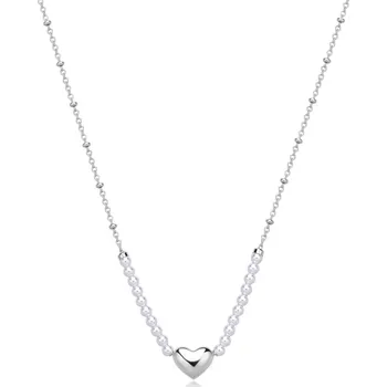 Módní doplněk S'Agapõ Romantický ocelový náhrdelník s perlami Stellar SSE33 + 2 měsíce na vrácení zboží