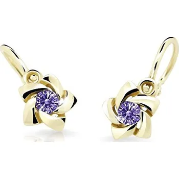 Náušnice Cutie Jewellery Zlaté dětské náušnice C2201-10-X-1 fialová + 2 měsíce na vrácení zboží