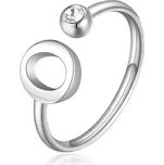S'Agapõ Stylový ocelový prsten O s krystalem Click SCK186 + 2 měsíce na vrácení zboží