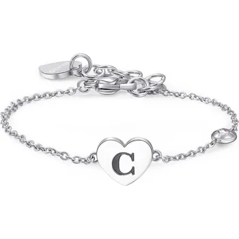 Náramek S'Agapõ Stříbrný ocelový náramek s písmenem C Click SCK120 + 2 měsíce na vrácení zboží
