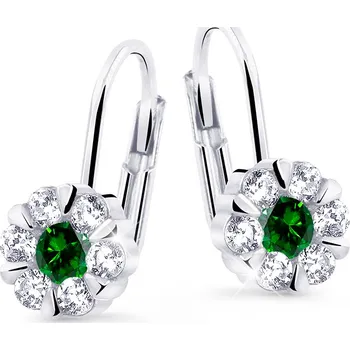 Náušnice Cutie Diamonds Oslnivé visací náušnice z bílého zlata se smaragdy a diamanty DZ8039-55-SM-X-2 + 2 měsíce na vrácení zboží