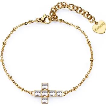 Náramek S'Agapõ Slušivý pozlacený náramek s křížkem Arcadia SRD14 + 2 měsíce na vrácení zboží