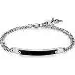 S'Agapõ Pánský ocelový náramek s černým středem Proud SPD12 + 2 měsíce na vrácení zboží