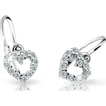 Náušnice Cutie Diamonds Dětské náušnice z bílého zlata Srdíčka s brilianty DC2157-10-00-X-2 + 2 měsíce na vrácení zboží