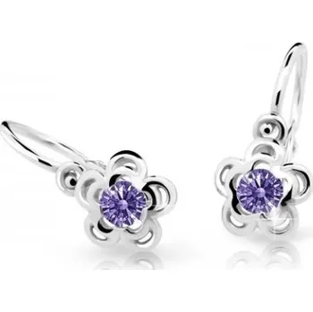 Náušnice Cutie Jewellery Dětské náušnice z bílého zlata C2204-10-X-2 fialová + 2 měsíce na vrácení zboží