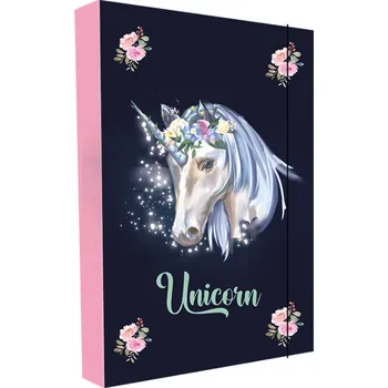 desky na sešit oxybag Box na sešity A5 Unicorn – lamino, s gumičkou