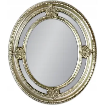 Zrcadlo Oválné zrcadlo ve stříbrném rámu 62x72 cm PU027